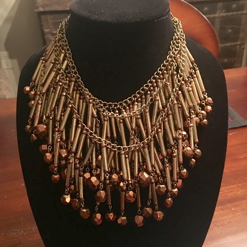 Bronze Statement Necklace. New. Adjustable Sizing.